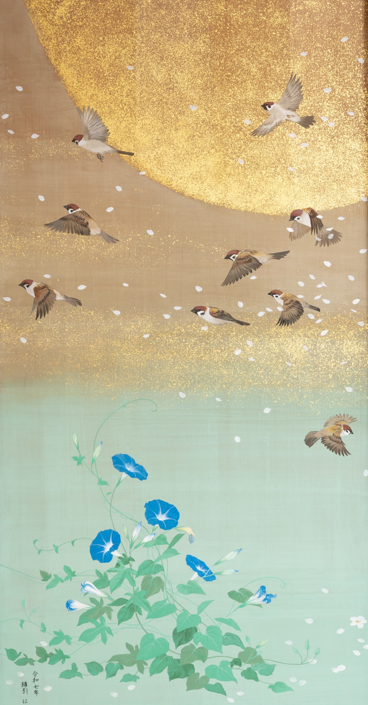 桜花小禽図 部分 1